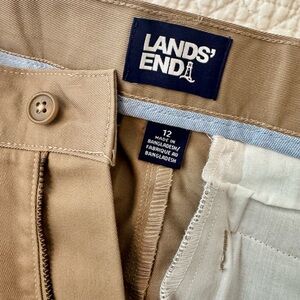 Lands' End Boy’s Khaki Chino Shorts - School Uniform